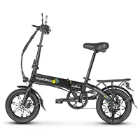 2025 Samebike 14 Inch Folding Trekkin Electric Bike Yinyu14 36V7.8Ah Lithium Battery Rear Hub Motor Disc Brake Single Speed