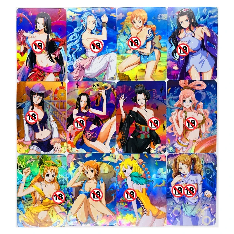 28pcs/set Nami Robin Hancock Kozuki Hiyori Goddess Nude Toys Hobbies Hobby Collectibles Game Collection Anime Cards