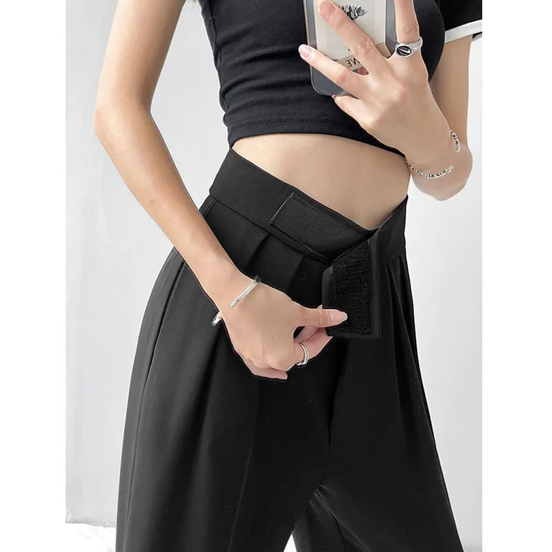 

Korean Fashion Wide Leg Pants for Women High Waist Loose Straight Office Suit Pants Ladies Summer New Streetwear Casual Pants