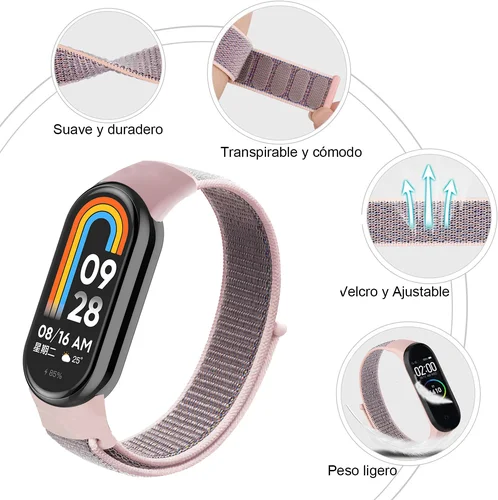 Imagen 2 del producto Bucle de nailon para xiaomi Mi Band 9 8 10, Correa para reloj inteligente, pulsera deportiva de repuesto para pulsera Miband 10 9 8 7 6 5 4 3