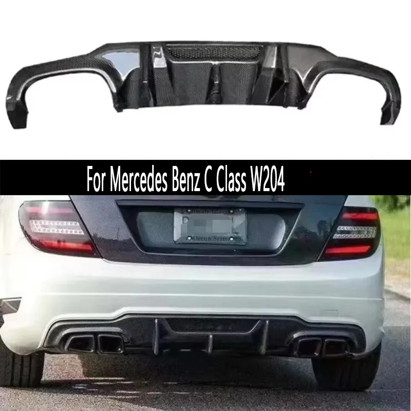 

For Mercedes Benz C Class W204 C63 C43 C200 C260 12-14 Carbon Fiber Car Rear Bumper Diffuser Rear Splitters Spoiler Back lip