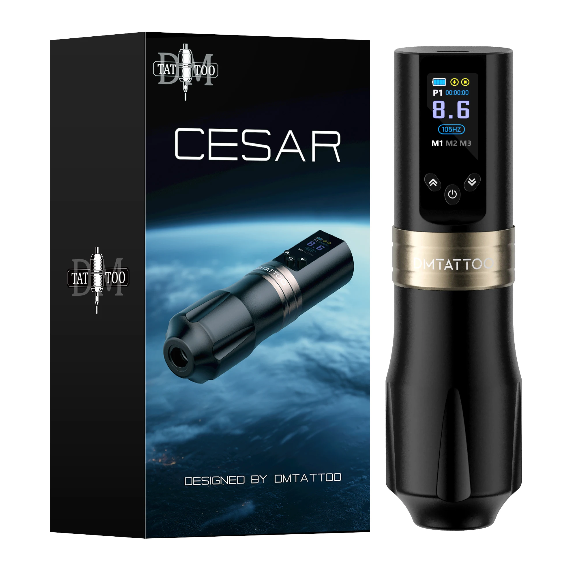 

Беспроводная тату-машинка Cesar, ход 3,5 мм, 1800 мАч, аккумулятор высокой емкости, индивидуальный моторный тату-пистолет для перманентного макияжа