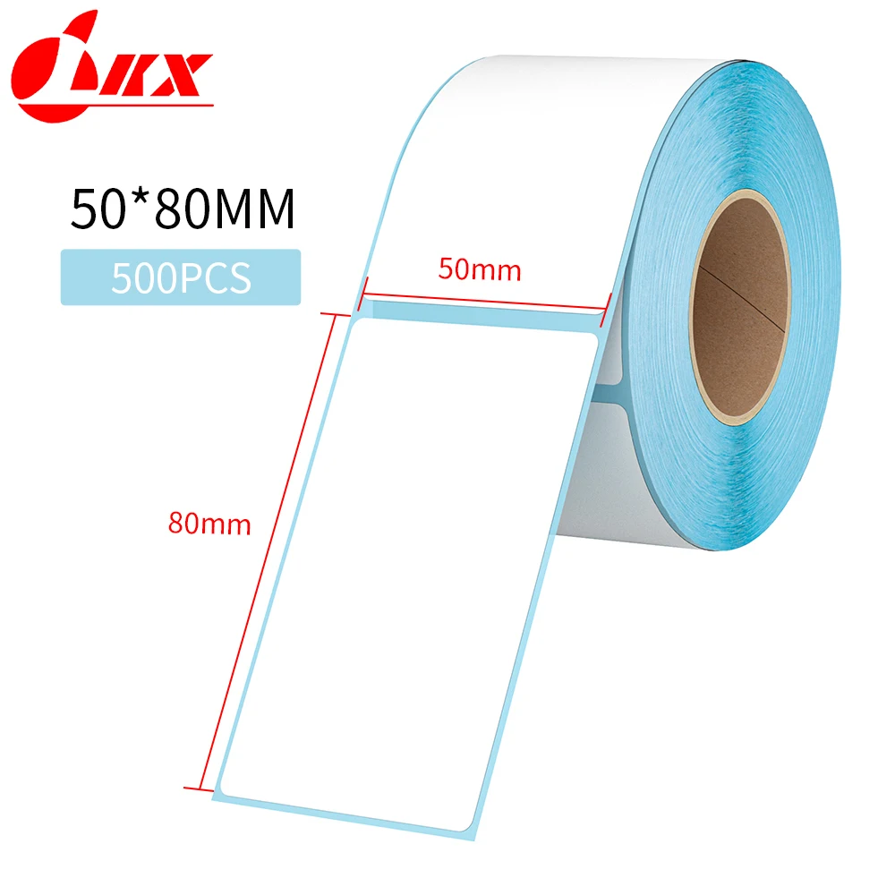 LKX 50X80mm Adhesive Thermal Label Sticker Waterproof Supermarket Price Blank Label Direct Print Office Print Supplies papel