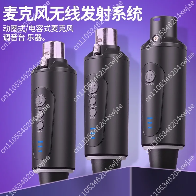 Professional Wireless Microphone System with 2 Transmitters & Receiver | 48V Phantom Power for Conference & Recording