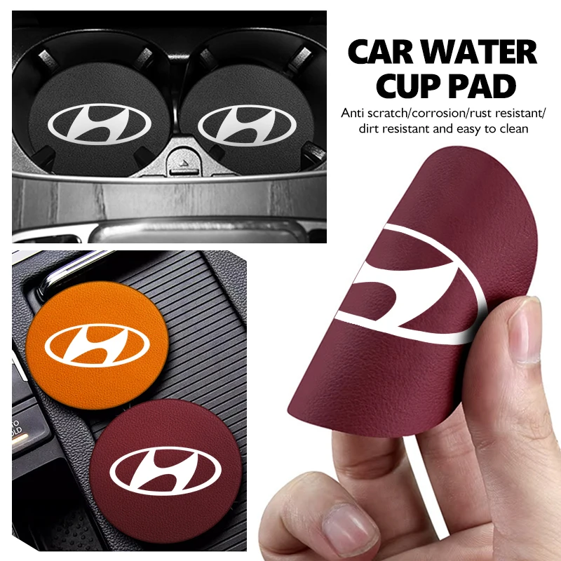 Para Hyundai 2 uds portavasos de coche posavasos gamuza portavasos almohadilla accesorios de Interior de coche i10 i20 i30 i40 ix20 ix35 ix55 Nexo ‌