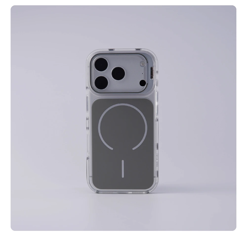 Luxuriöse Matte Stoßfeste Magnetische Schutzhülle für iPhone 18 17 Pro Max 16 15 14 Plus 13 12 mit Magsafe Objektivschutz und Ständer – Detail 4