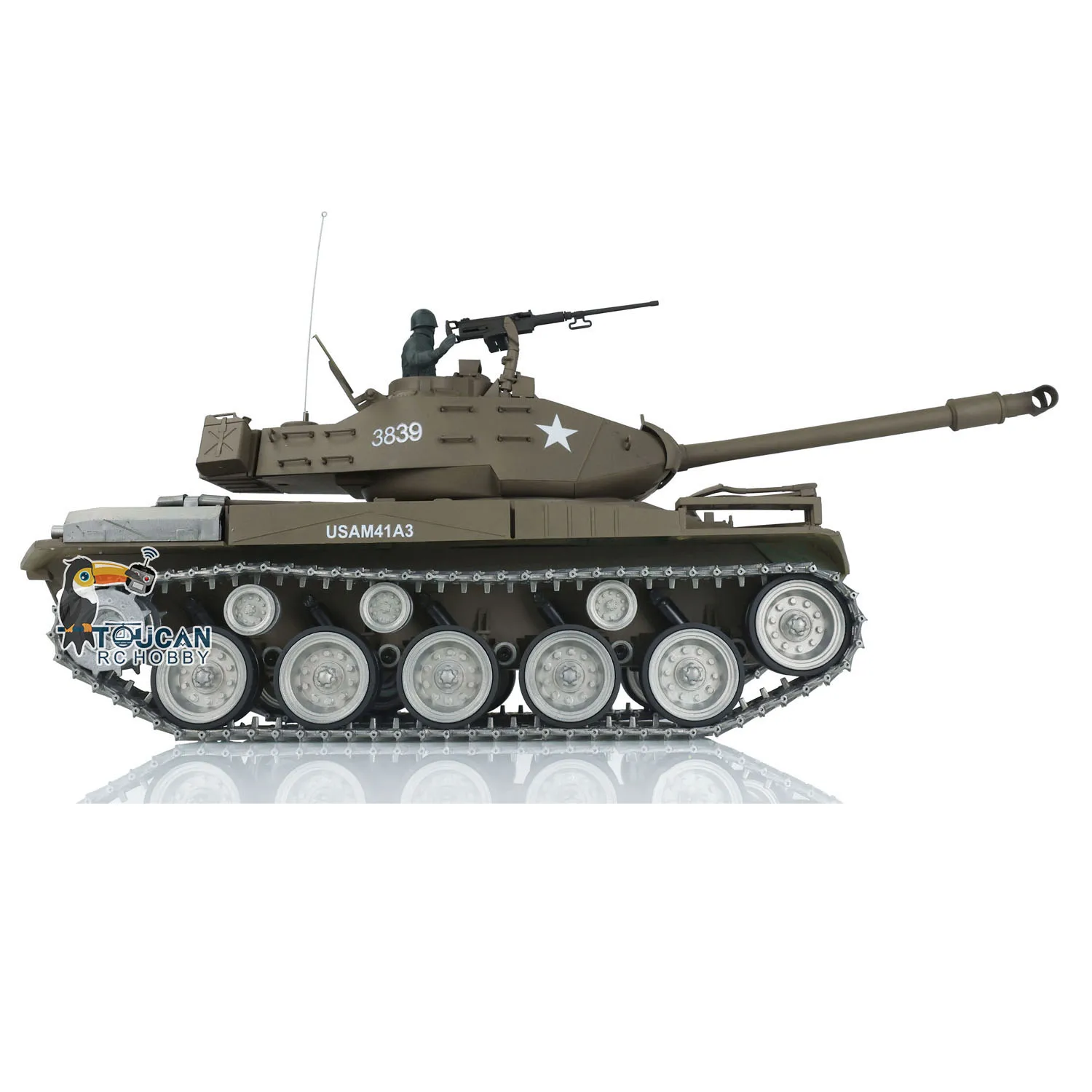 1/16 RTR Metal Henglong 7.0 Customized Walker Bulldog 3839 RC Tank Tracks Wheels Remote Control Model with USB Universal Charger for Hobbyist - view 4