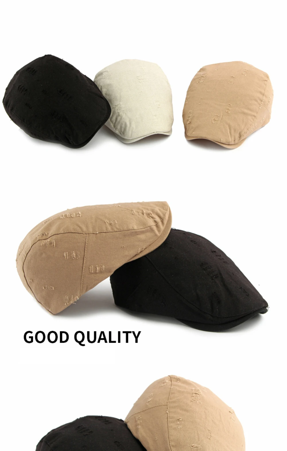 HT5074 Herren- und Damen-Baskenmützen, Künstler-Baskenmütze, Verstellbare Ivy-Flatcap für Frühling und Sommer, Atmungsaktive Baskenmütze – Detail 2