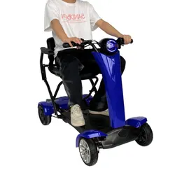 Automatic Folding Double Motor Electric Scooter 4 Wheel 36V 500W Lightweight Foldable Mobility Scooter For Elderly