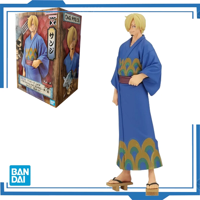 Bandai Original Banpresto Anime One Piece DXF The Grandline Series Sanji Yukata Ver. PVC Anime Model Toys