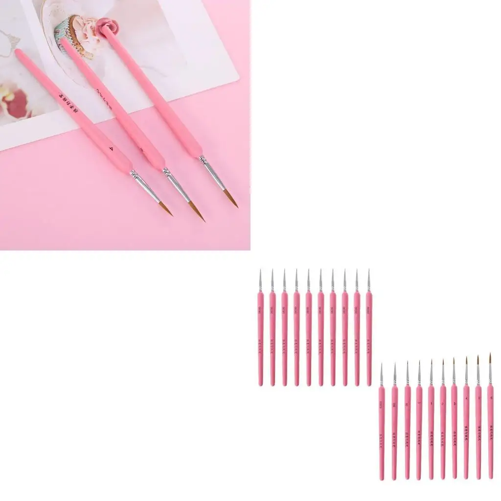 

10 шт./компл., крючок для волчьей шерсти, линия, ручка, тонкая кисть, набор ручек для художника, акварель, акр