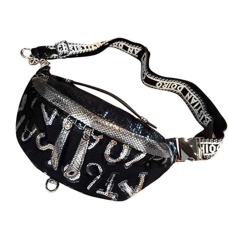 

Sequins Popular Design Bag 2026 New Fashion Versatile Fanny Pack Messenger Breast Bag Women's Summer Small Bag Foreign Style
