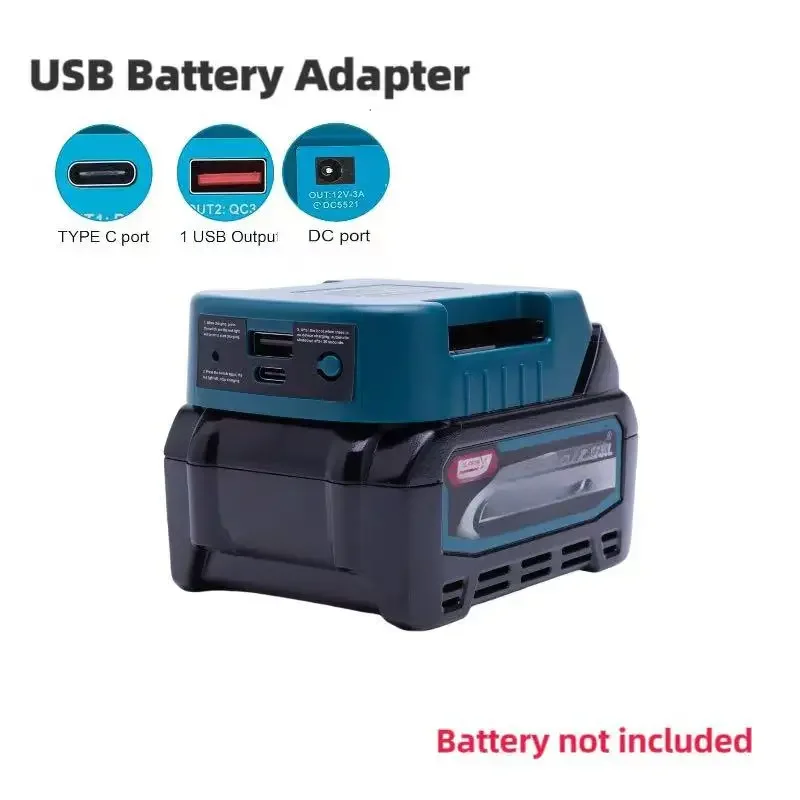 

Wireless portable USB Battery Adapter Converter for Makita 40v Lithium Battery Converter with USB C-type DC port(Only Adapter)