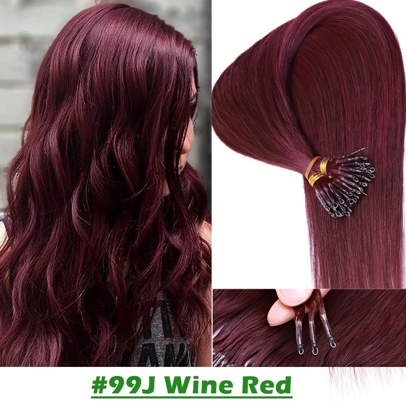 30 جرام نانو حبة وصلات شعر 100% الشعر البشري الطبيعي 12-20 بوصة نانو تلميح وصلات شعر شعر بشري حقيقي نانو حلقة الشعر 50 قطعة #6