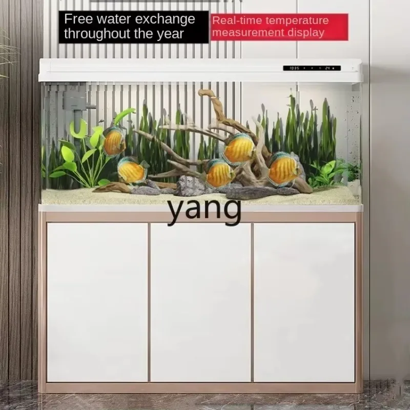 

LMMFish Tank Living Room Large Floor Cabinet Aquarium Household Fish Globe Oxygen Filter All-in-One Machine