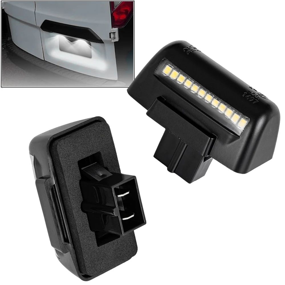 2pcs Car Number License Plate Lights with Black Cotton Pad For Ford Transit MK5 MK6 MK7 1985-2014 1732840 1672263 4388111