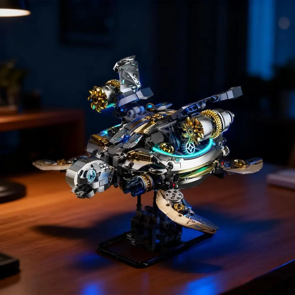 Juguete mecánico de engranaje de tortuga inspirado en Steampunk: juego educativo con manivela y motor para adultos y entusiastas