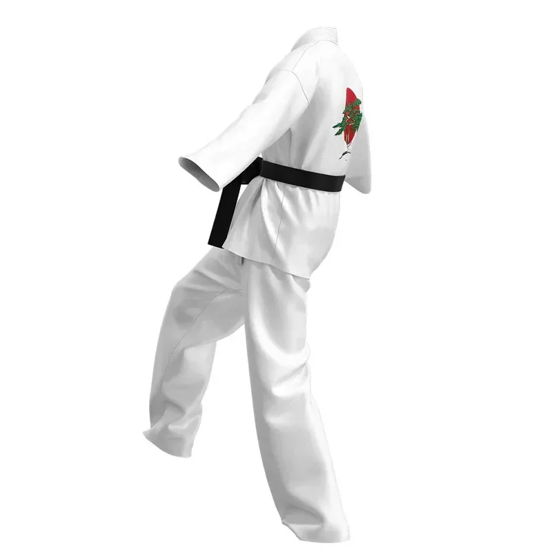 Karate Kids KOF Cobra Kai Cosplay Costume Kid Aldult Black White Kimono Uniform Headband Anime Halloween Party Suit Tracksu NM35 view 3