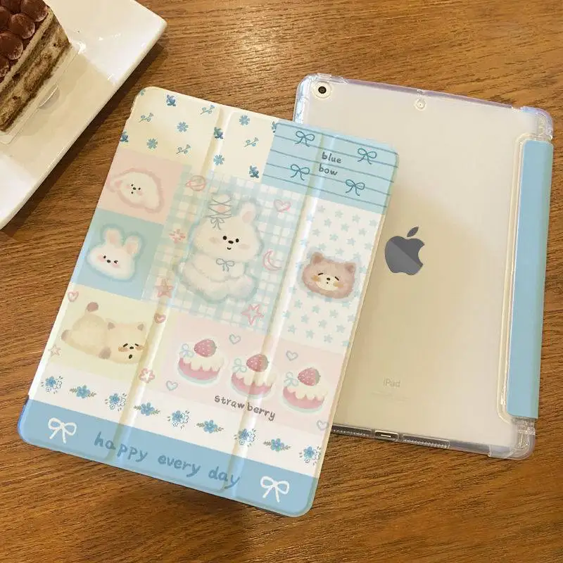 Suporte de lápis inteligente funda para samsung tab s7 s8 s9 11 plus s10 s9 12.4 Polegada caso capa inteligente para tab a9 8.7 "plus 11" a8 coelho