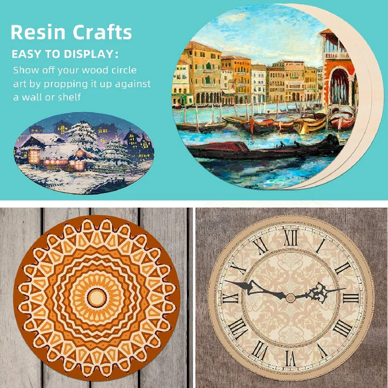 

10Pcs 30cm Blank Wood Pieces Squares Round Wooden Slices for DIY Art Crafts Painting Laser Engraving Carving Coaster