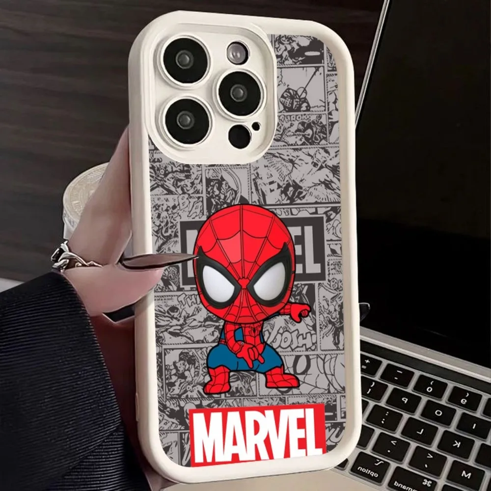 M-Marvel S-Spide Man Cartoon Phone Case Leather Comfortable Feel And Good Quality For 14 15 16 Promax 12 Phone Case IPhone 13