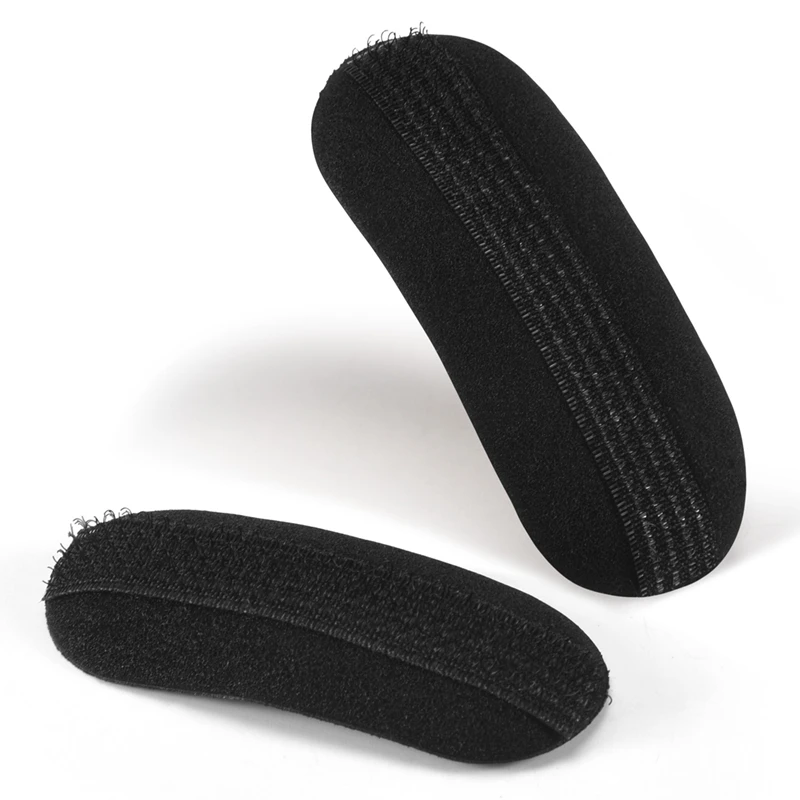 AAAC-2 stuks zwarte spons haarclip volume bumpit vulling broodje opgestoken