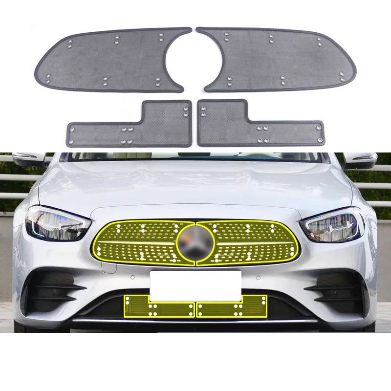 Car Front Grill Net Head Engine Protector Anti-insect for Mercedes Benz E Class 2016 2017 2018 2019 2020 2021 2022 2023 W213 Kit