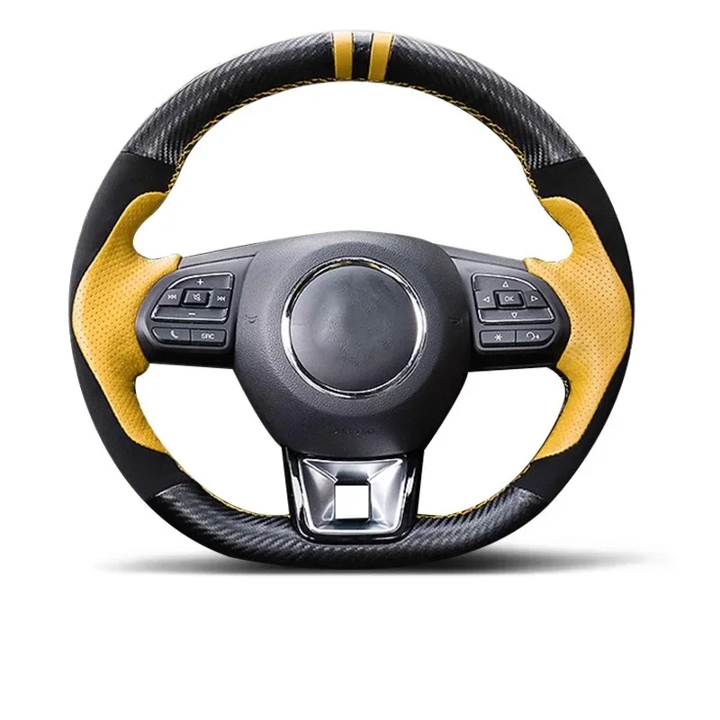 

D type Carbon Fiber Leather for Morris Garages HS ZS GS MG 3 MG6 MG 5 Hand Sewing Car Steering Wheel Cover Car Accessories
