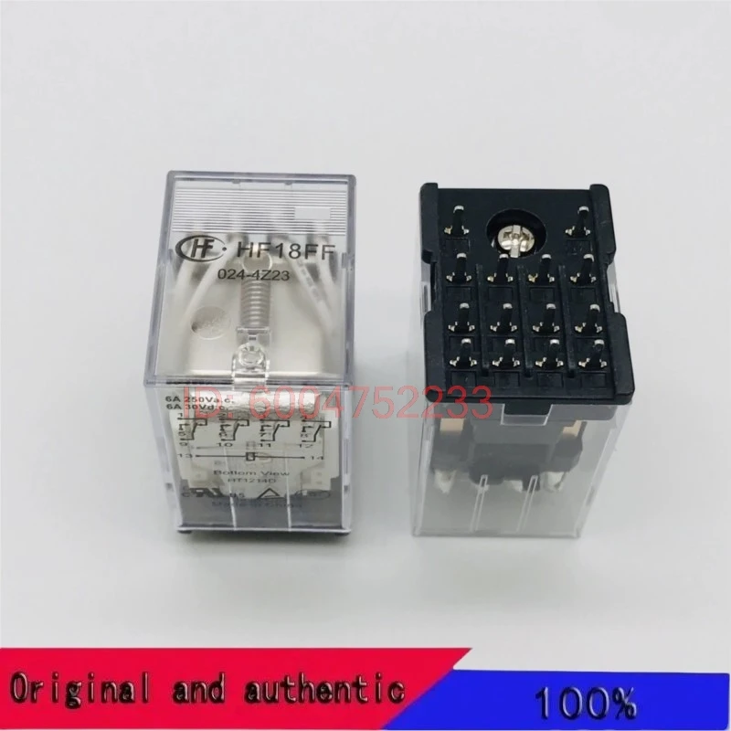 HF18FF-024-4Z23 four group conversion 14 pin 6A250VAC solder pin Hongfa small medium power relay