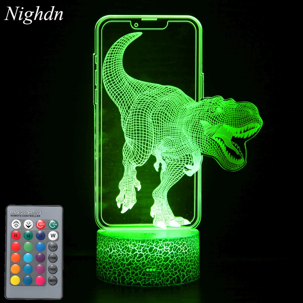 

Nighdn 3D Dinosaur Night Light Kids LED Dino Lamp Lovely USB Acrylic Table Nightlight for Child Birthday Xmas Gift Bedroom Decor