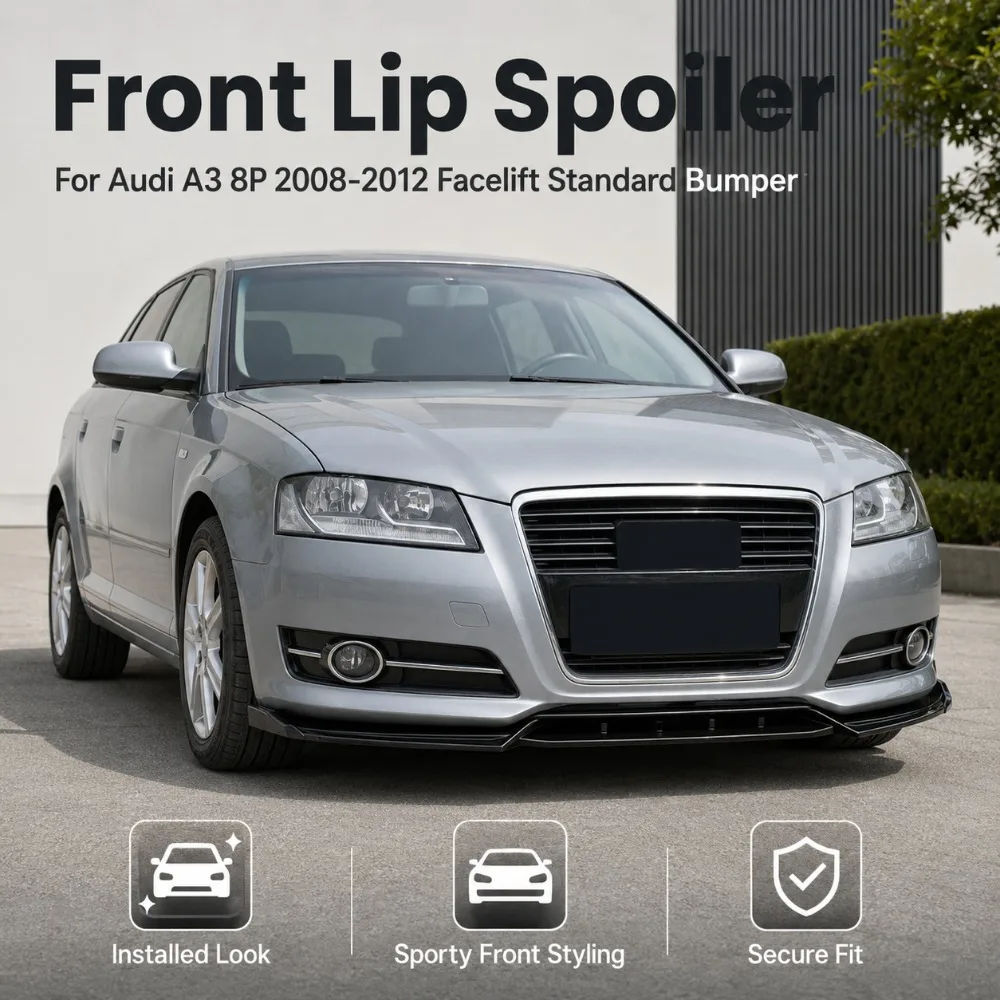 Front Lip Spoiler For Audi A3 8P 2008-2012 Facelift Standard Bumper Splitter Chin Exterior Styling Body Kits Upgrade Accessories