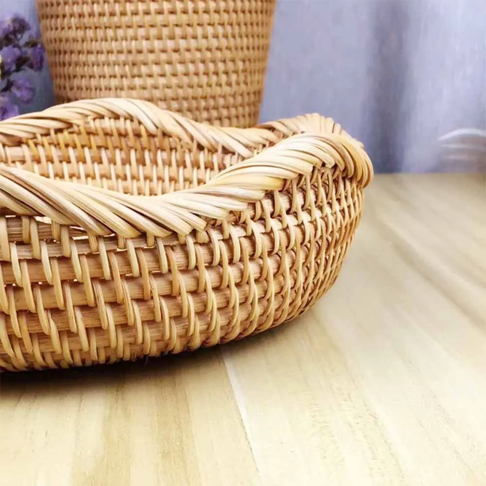 Vietnam Vine Weaving Storage Fruit Basket Bread Basket Candy Snack Vine Weaving Storage Basket Snack Tray Basket