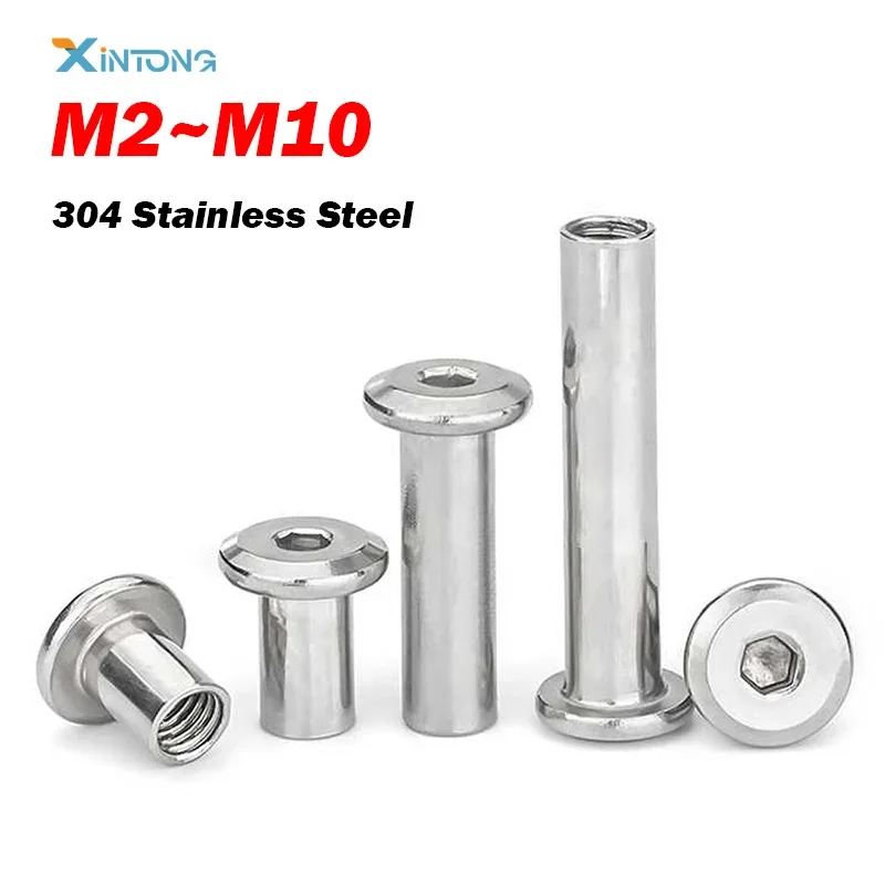 M2 M3 M4 M5 M6 M8 M10 304 A2 Stainless Steel Large Flat Hex Hexagon Socket Head Rivet Connector Insert Joint Sleeve Cap Nut