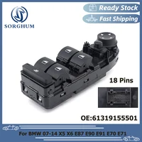 SORGHUM para BMW 07-14 X5 X6 E87 E90 E91 E70 E71 18P interruptor maestro de ventanilla eléctrica regulador elevador de vidrio 61319155501   6131-9155-501