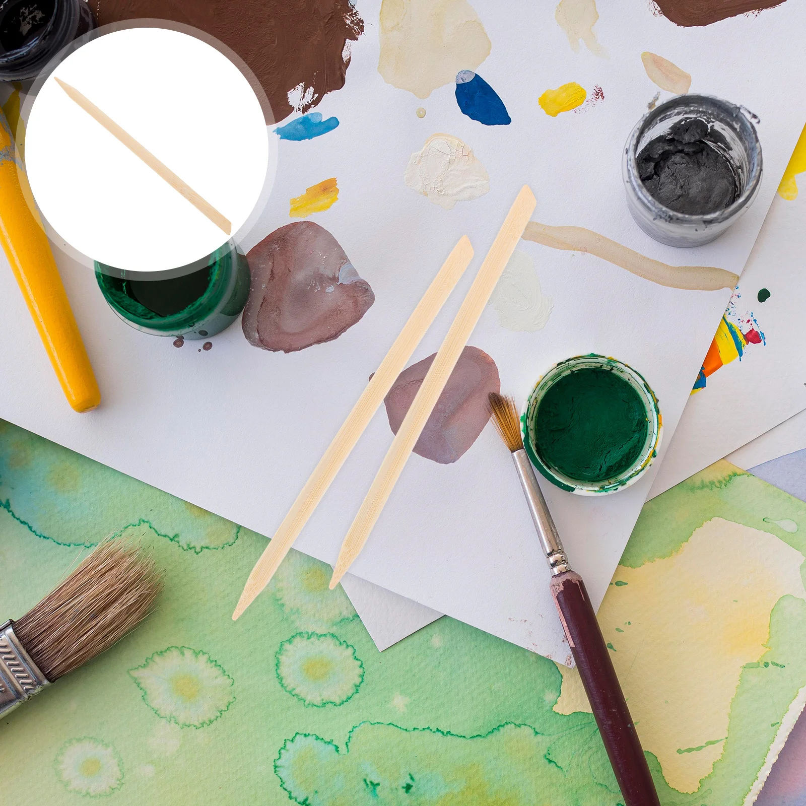 

100Pcs Scratch Stylus Bamboo Dual-Ended Stylus Pens for Fine Detailing Scratchboard Drawing Supplies Scratching Tool Set