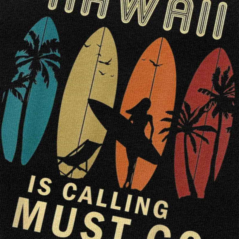 Мужские винтажные летние пляжные подарочные футболки Hawaii Is Calling I Must Go, хлопковые футболки с короткими рукавами, футболка для отдыха, свободная одежда