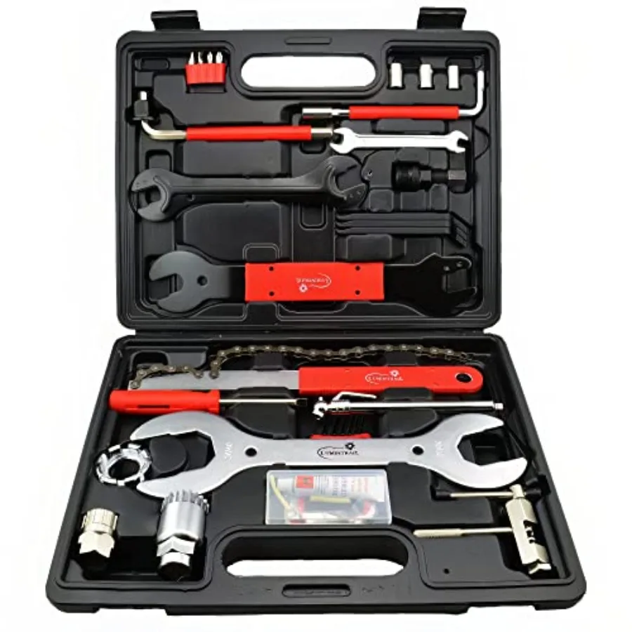 

42 Pcs Mountain Dirt and Road Bike Repair Tools Kits - Bicycle Maintenance Tool Kit Set with Storage Case