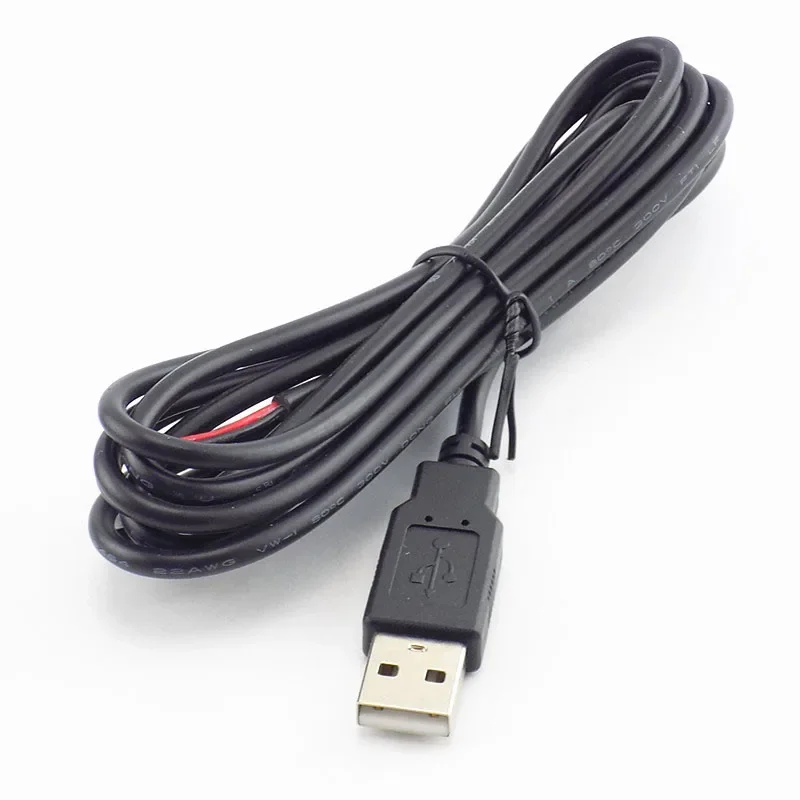 

5V USB 2.0 2 Pin 2 Wire diy usb Male Jack Connector Cable Power Charge Extension Cable Cord 0.3m/1m/2m Connector Adapter