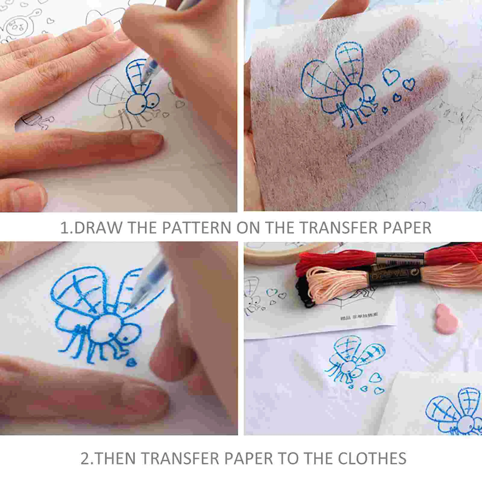 10 Pcs Cross Stitch Drawing Sewing Carbon Paper Transfer Copy Painting Washable Embossing