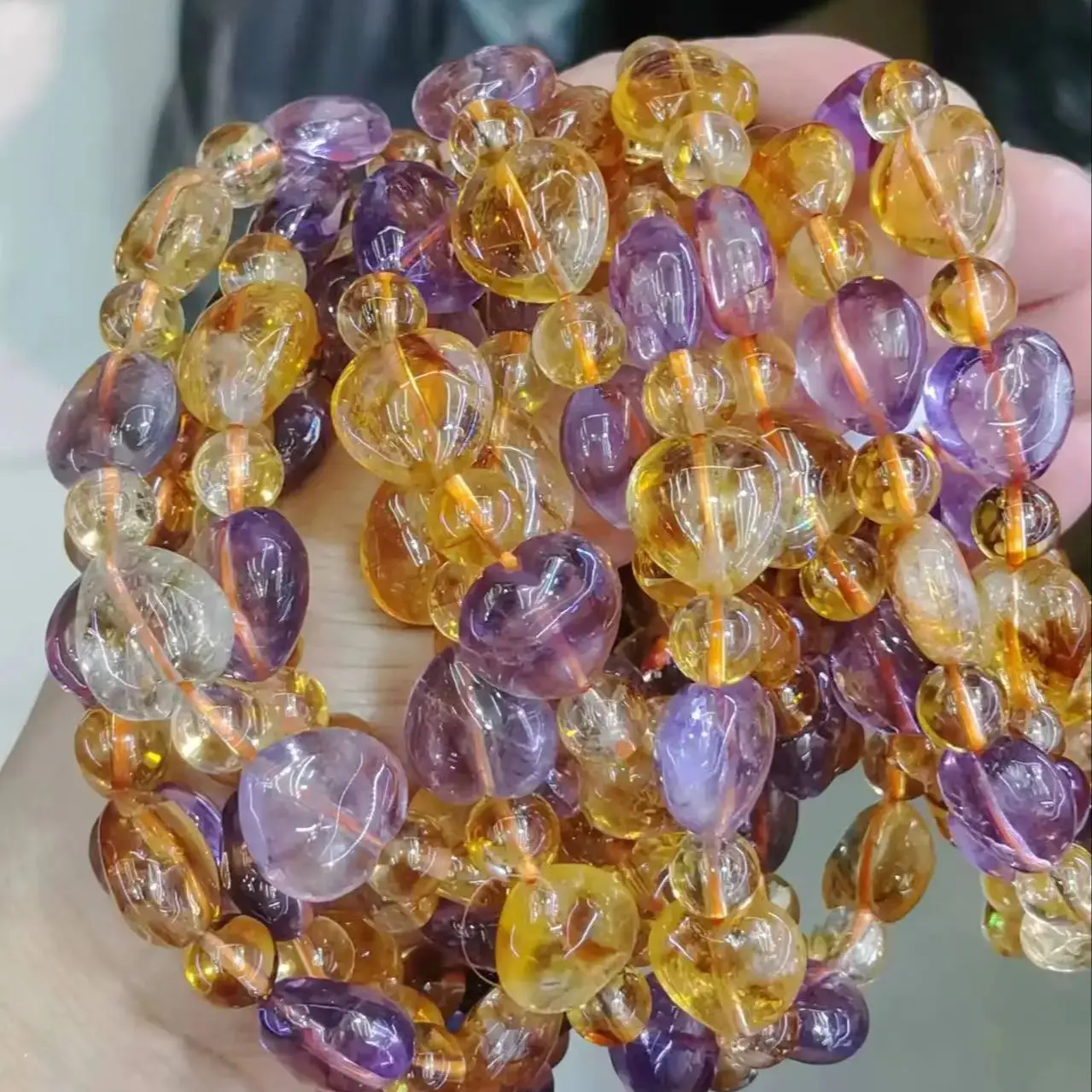 1pcs/lot Natural Crystal Bracelet Amethyst is paired with citrine Charismatic temperament Wonderful gift for women Accessories