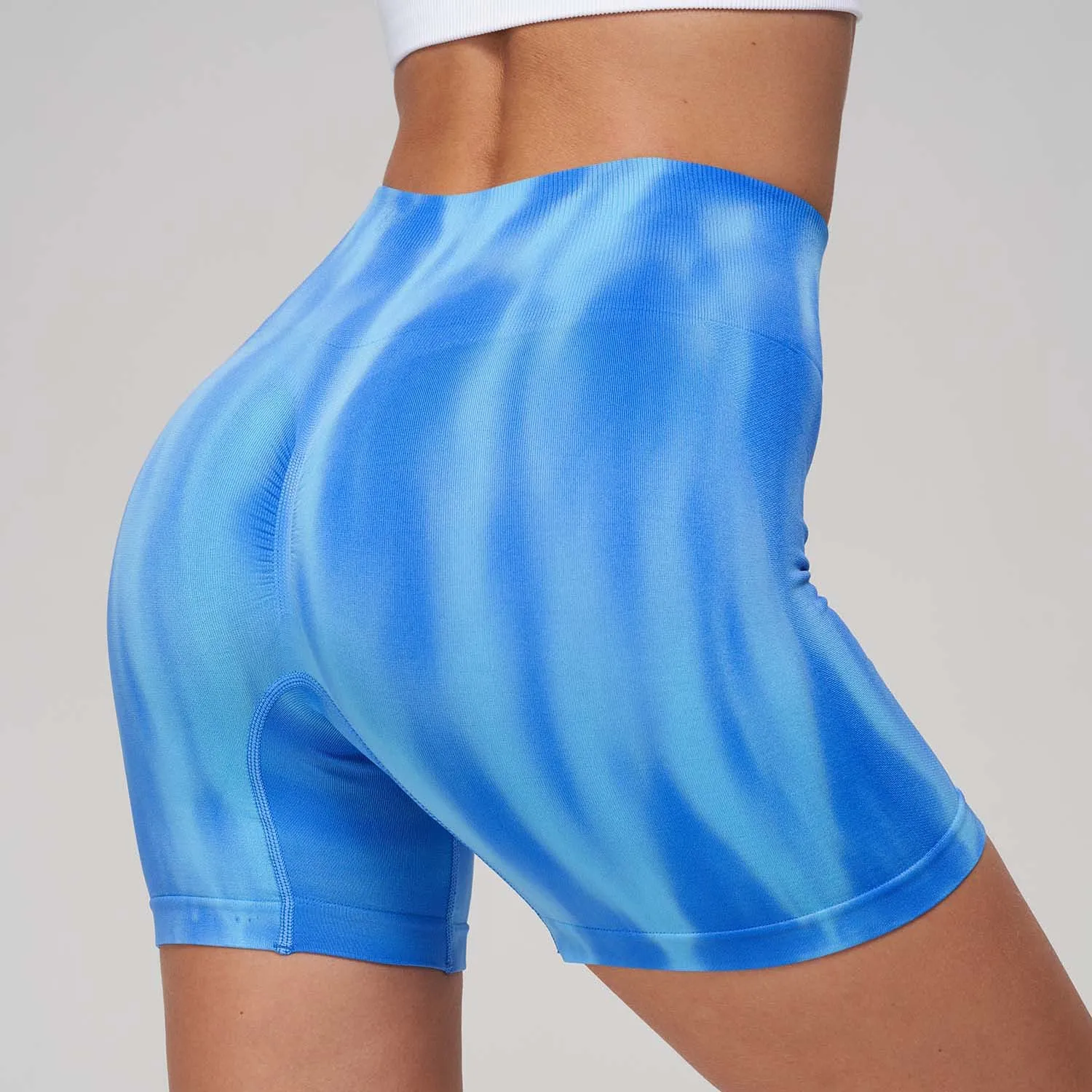 Aurora shorts de ioga coloridos para mulheres, cintura alta, push up, fitness, corrida, ciclismo, academia, verão