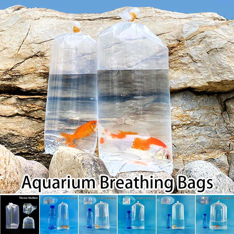 50Pcs Aquarium Breathing Bags Live Fish Breather Bags Transport LongLife Fish Shrimp Fish Delivery Inflatable Bag Leak Proof