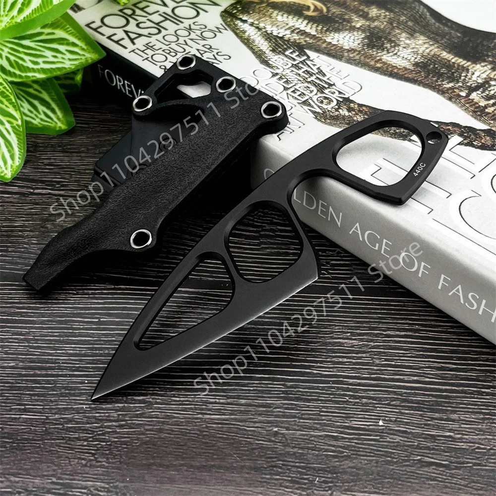All-in-one Forged Straight Knife Matching Sheath 440C Blade + Handle Multi-functional Knife Daily Use Hiking Climbing Fishing