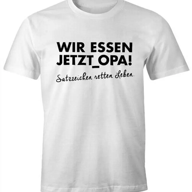 We Eat Grandpa Now Punctuation Save Life Moonworks® Mens Funny TShirt