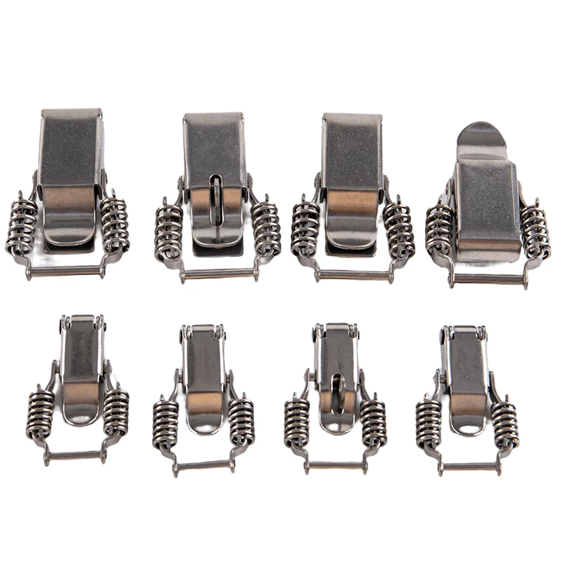 Stainless steel 304 spring hasp toolbox toggle latches lock wood suitcase buckle hinges Furniture Hardware Accessories