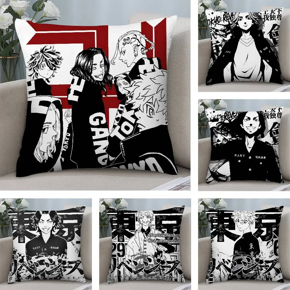 Anime Tokyo Revengers Mikey Vintage Pillow Case Plush Fabric Soft  Pillowcase Double Sided Print Cushion Cover Household Gifts