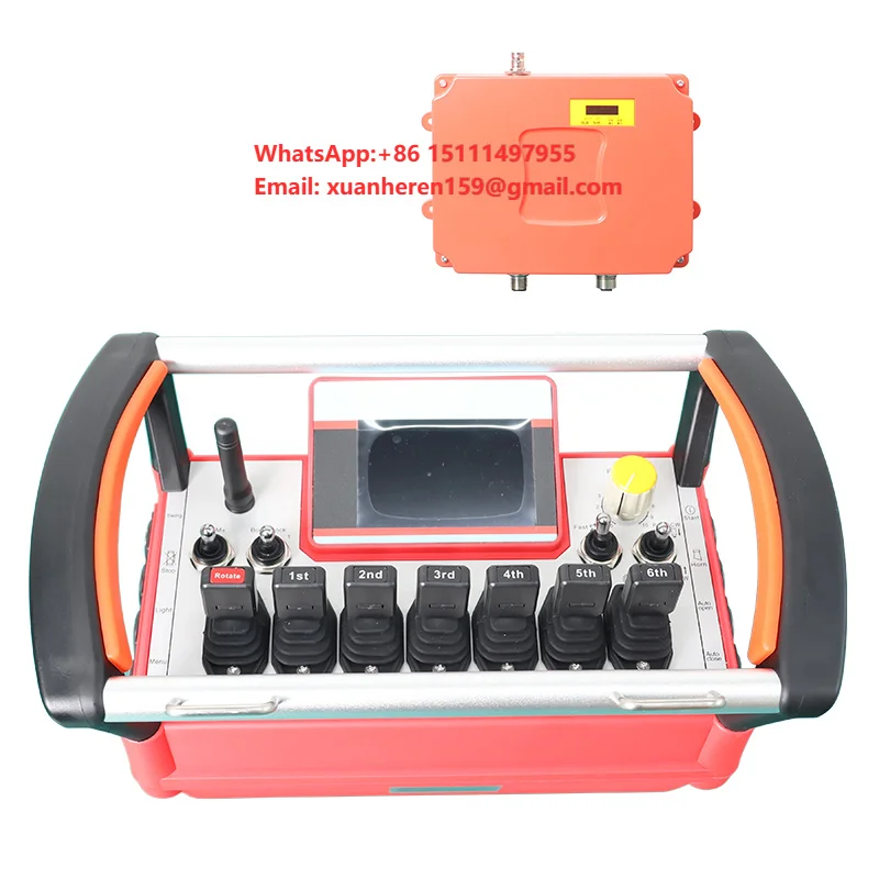 Industrial 24V Wireless Radio Remote Control System With 7 Joysticks and Display Screen for Concrete Pump Truck