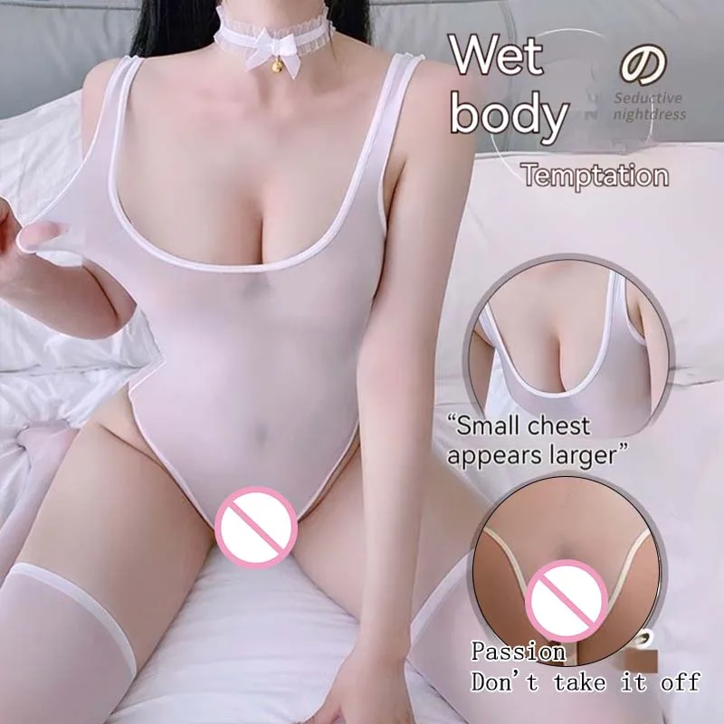 ชุดชั้นในเซ็กซี่วาบหวิวสไตล์ญี่ปุ่น ชุดว่ายน้ำจั๊มสูทซีทรูรัดรูป ชุดนอนผู้หญิงสำหรับคืนวันหยุด