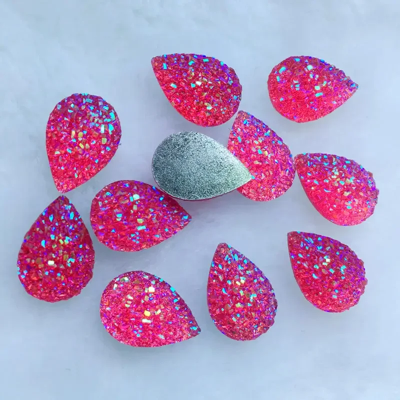 20pcs 11.5*17mm Natural ore Style Flat back Resin Rhinestones Cabochons For Bracelet Earrings accessories -HA77