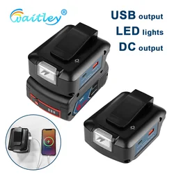 Flashlight Adapter for BOSCH 18V Battery with LED light lamp USB Type-C output Power bank extension kit External accessories